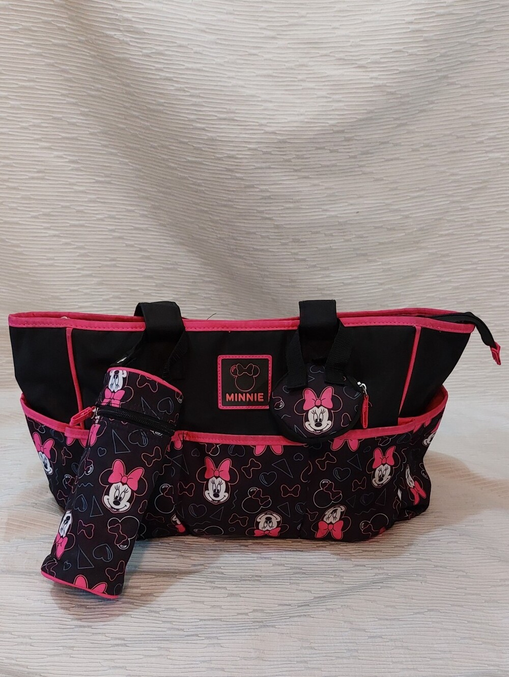 Disney Minnie Black and Pink Diaper Tote